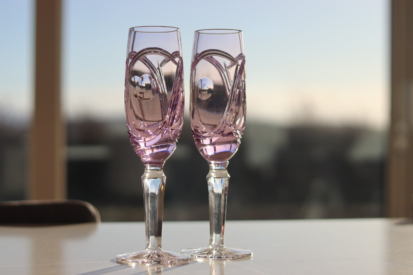 Pink Champagne Flutes (Pair)