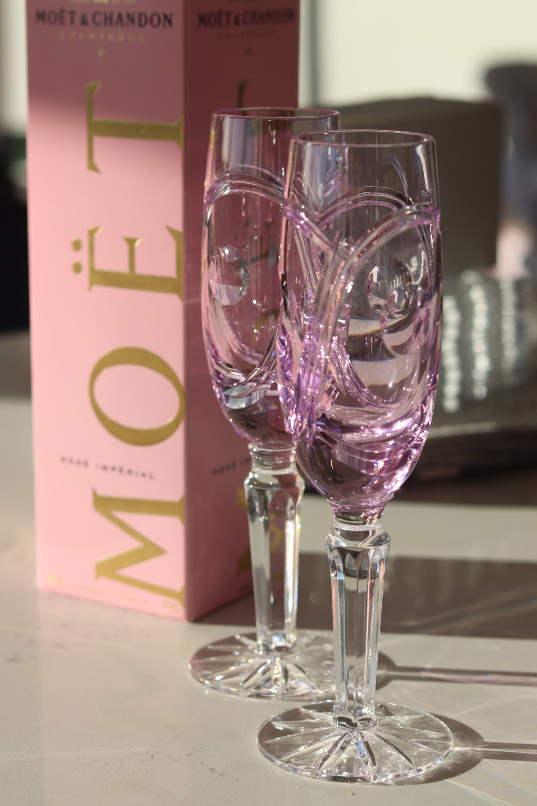 Pink Champagne Flutes (Pair)